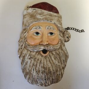 Vintage 2-sided Outdoor Hanging Santa Head
